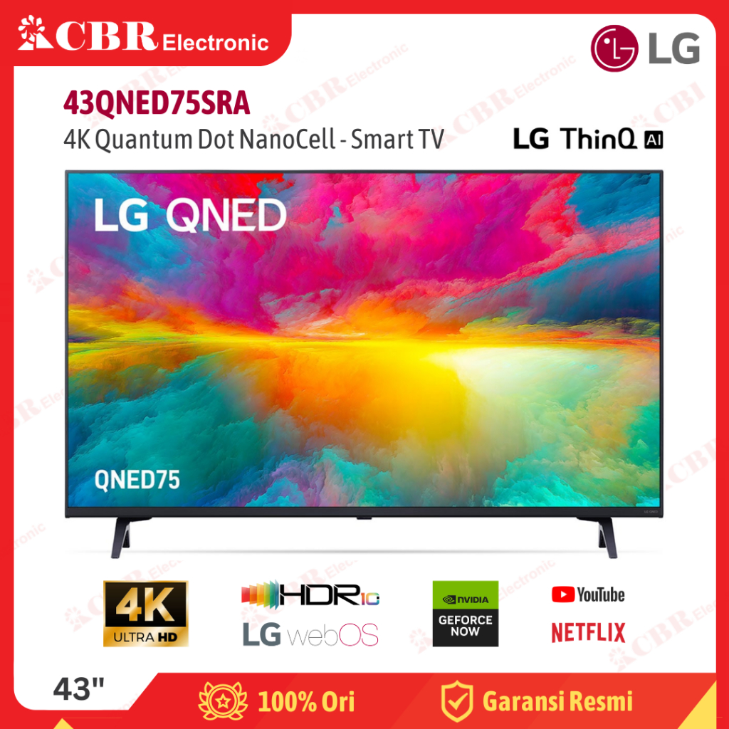 TV LG 43 Inch LED 43QNED75SRA (4K Quantum Dot NanoCell-Smart TV)