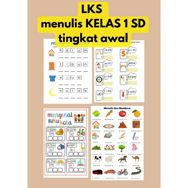 LKS  Menulis Kelas 1 SD part1 belajar menulis
