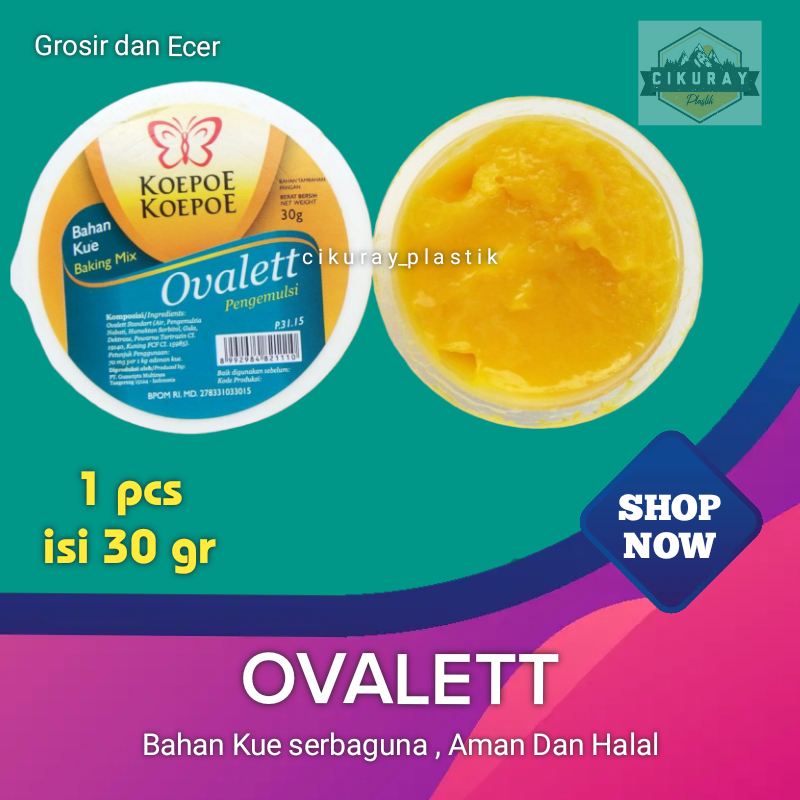 

Ovalett Koepoe Koepoe kemasan 30g dan 75g Bahan Kue Baking Mix