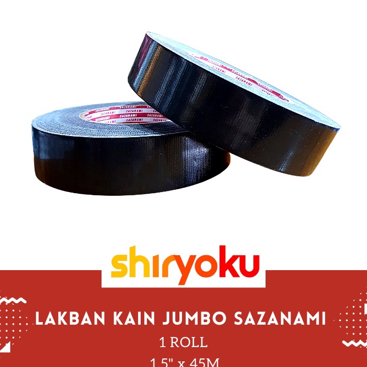 

Hemat Lakban Kain Hitam 36mm x 45 Meter Sazanami Cloth Tape JUMBO 1,5" Hitam - JUMBO 1,5