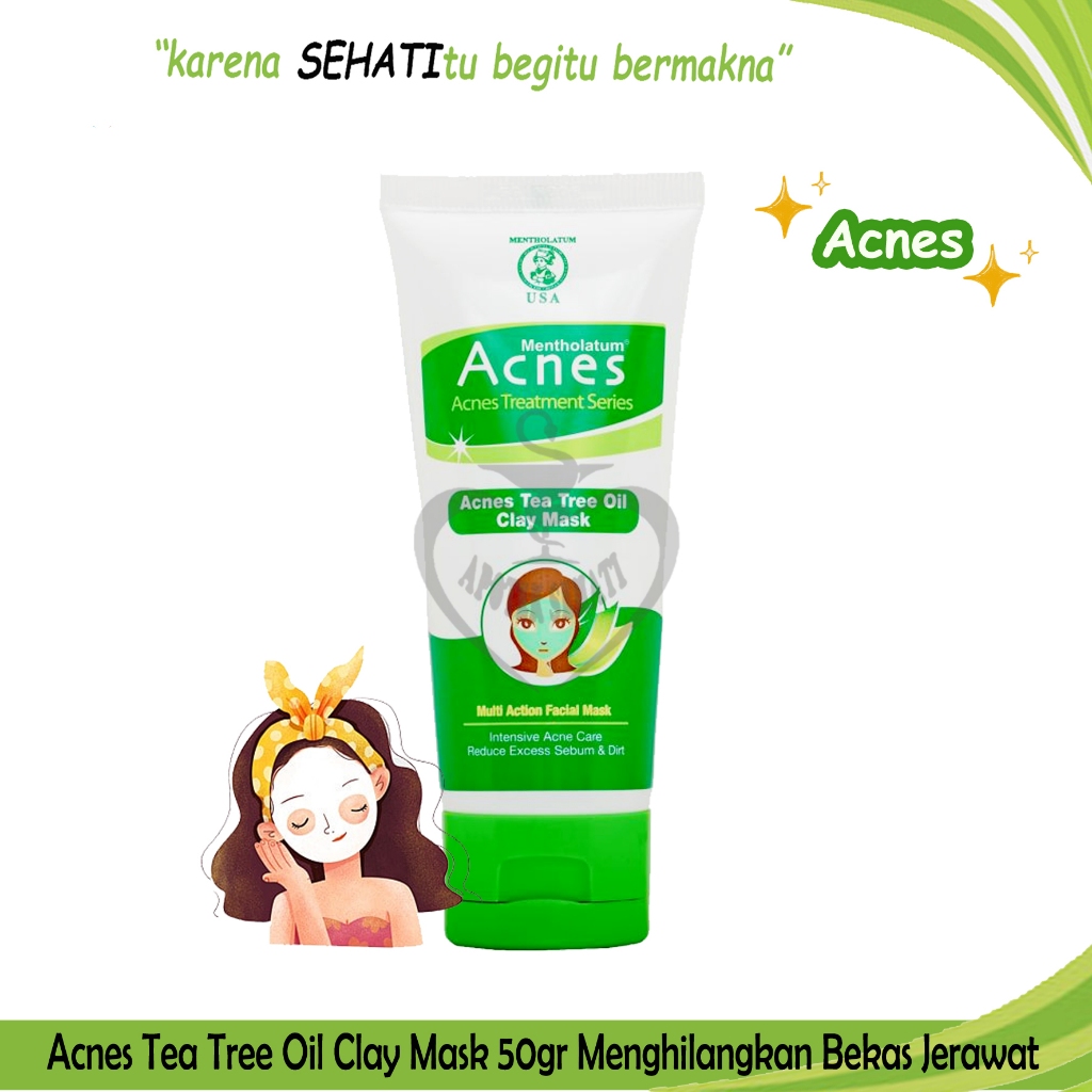Acnes Tea Tree Oil Clay Mask Melembabkan Kulit Wajah
