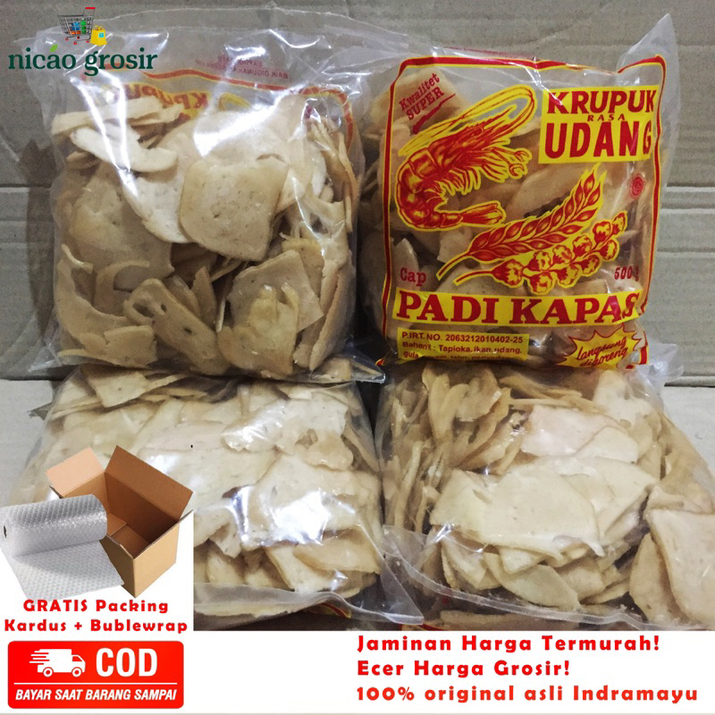 

Kerupuk Udang PADI KAPAS SIRIAN 500g kerupuk seblak Indramayu Krupuk Udang Mentah