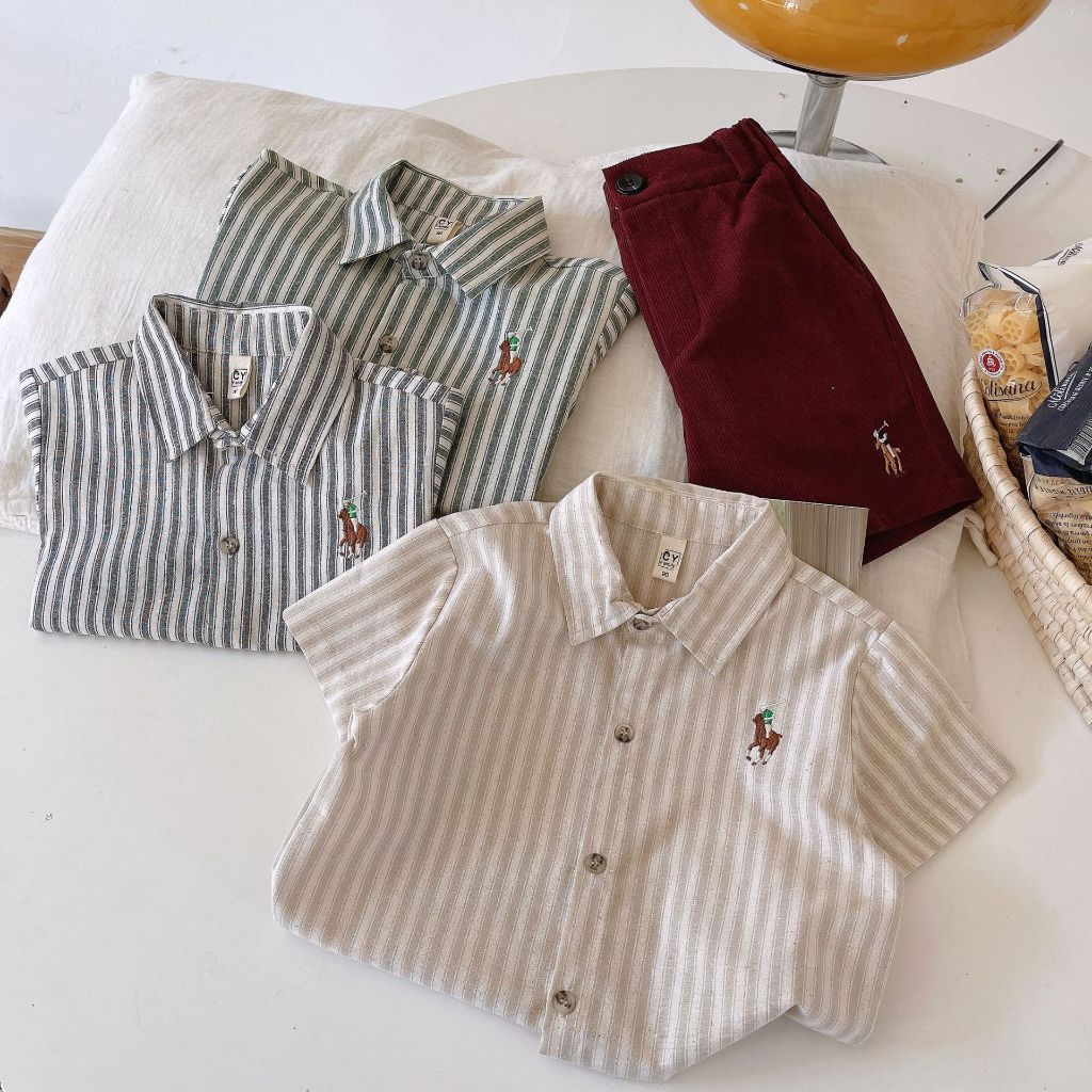 (LR CK518) Short sleeve Polo Shirt | Kemeja Lengan Pendek Anak Laki-laki | Baju Anak