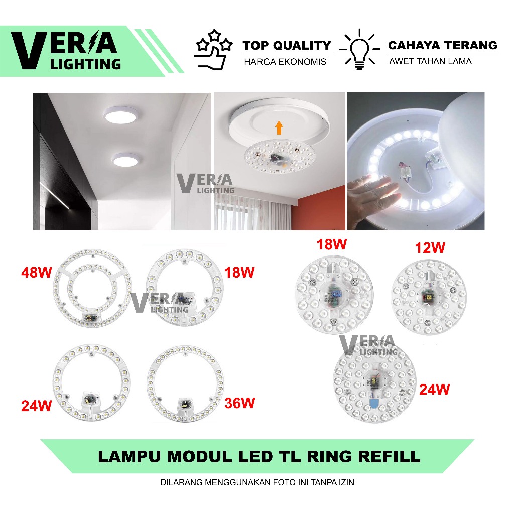 Lampu LED Modul Refill Pengganti Lampu Plafon Tempel Hias TL Ring