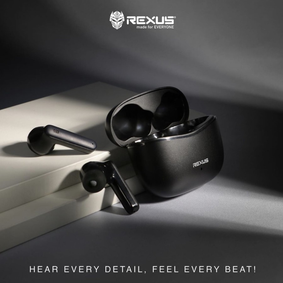 Earphone gaming rexus Bluetooth 5.3 Tws earbuds with microphone mic fx-5 - headset true wireless ste