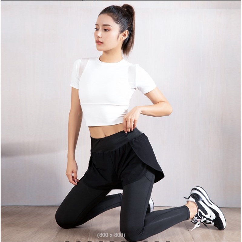 Celana Olahraga Wanita 2in1 Legging + Inner Celana Lari Gym Fitness Sepedaan Voly zumba Poundfit