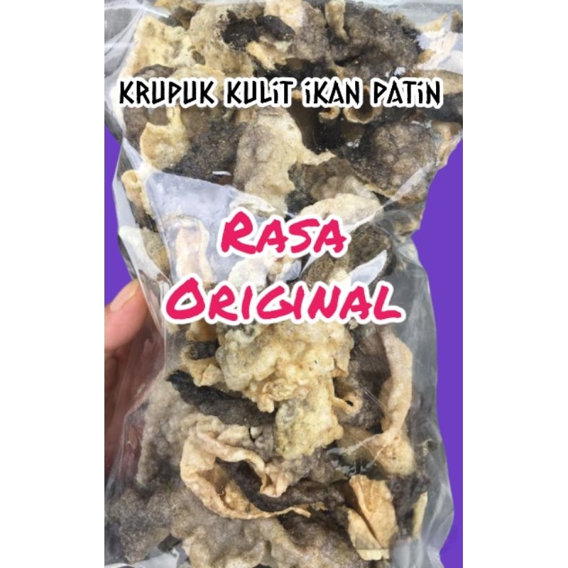 

Krupuk kulit ikan patin Rasa Original (HRG SDH TERMASUK BONUS PACKING KARDUS YA)