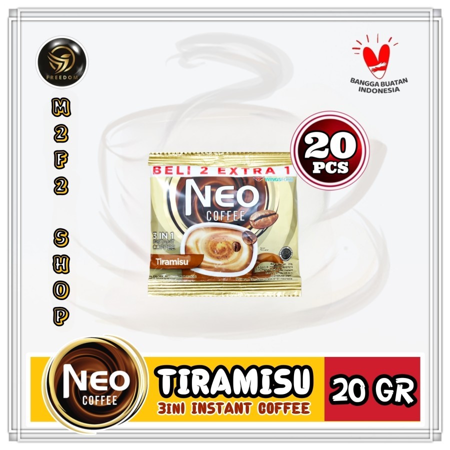 

Kopi Neo Coffee Tiramisu 3in1 Sachet | GT - 20 gr (Kemasan 20 Pcs)