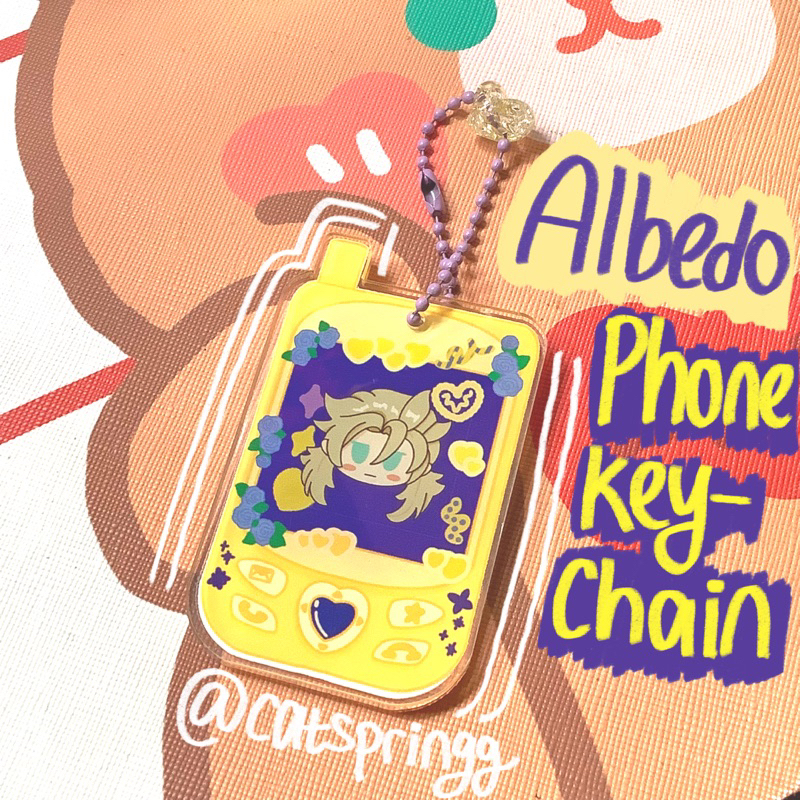 Genshin Impact Albedo Phone Acrylic Keychain by Catspringg | Gantungan Kunci Akrilik Albedo Genshin 