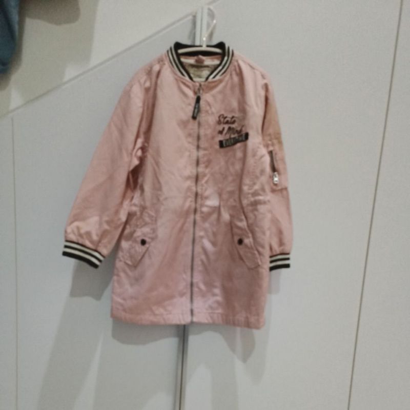preloved jaket bomber (pink) hoodie (krem navy) tebal ohoo kids remaja SD SMP