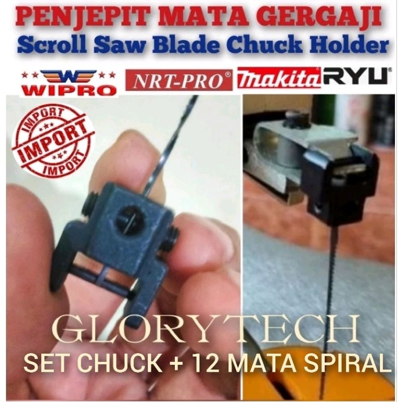 Pin Holder Mata Gergaji Spiral/ Penjepit mata gergaji spiral scroll saw / Mata Gergaji Spiral Holder