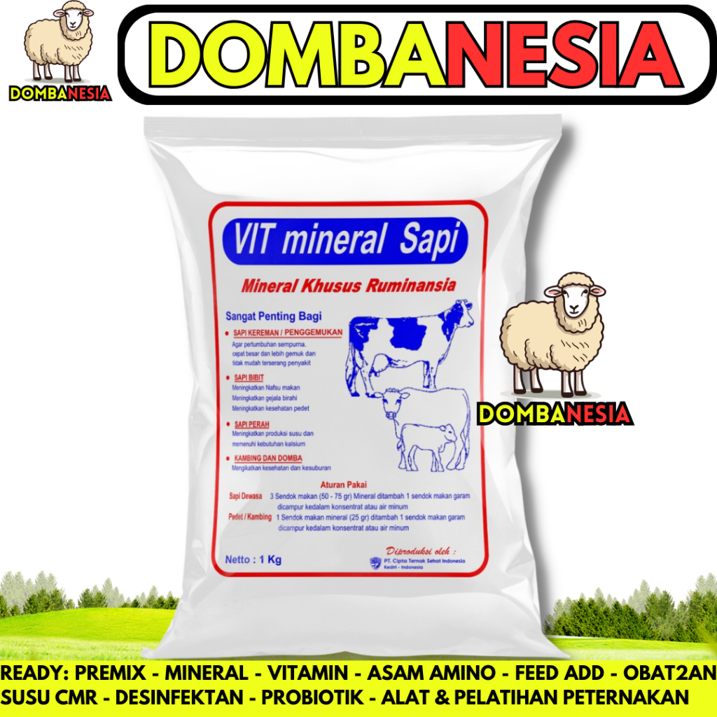 VIT MINERAL SAPI 1KG - Premix Mineral Sapi dan Kambing Domba Like Ultra Mineral