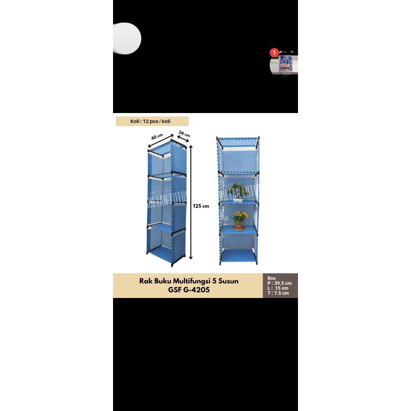 rak buku serbaguna portable gsf tutup belakang