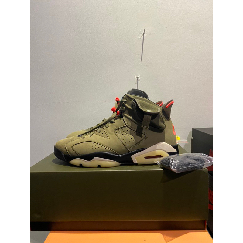 Jordan 6 Travis Scott Cactus Jack Olive US11/EUR 45 VNDS 9.5/10 Legit checked by legit app
