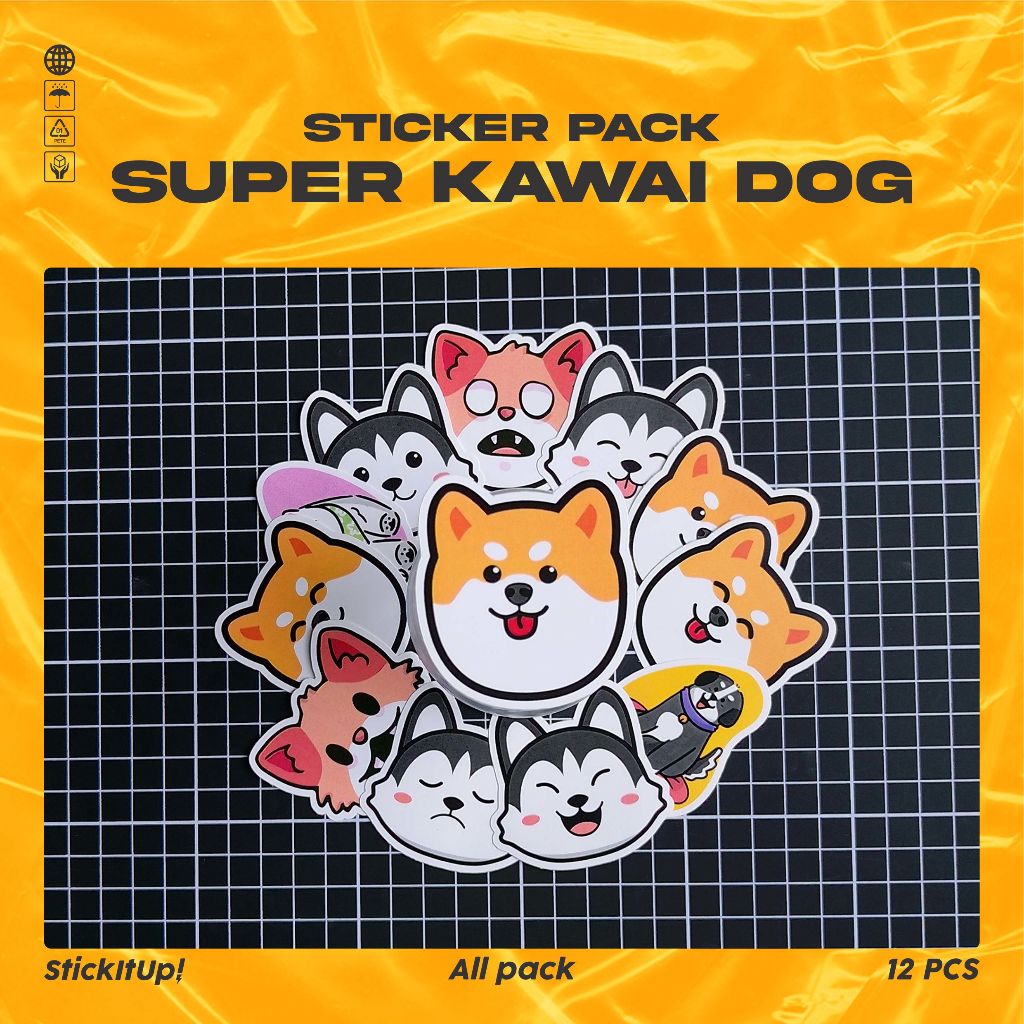 

COD✨ StickItUp Stiker Pack Super Kawaii Doggy Lucu Colorfull Keren Untuk Koper Laptop Skateboard