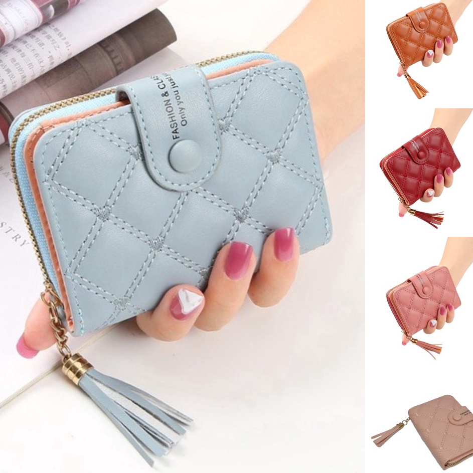 ➥☈✥ Dompet Wanita Mini Lipat Resleting lipat 2 Lucu Import Grosir