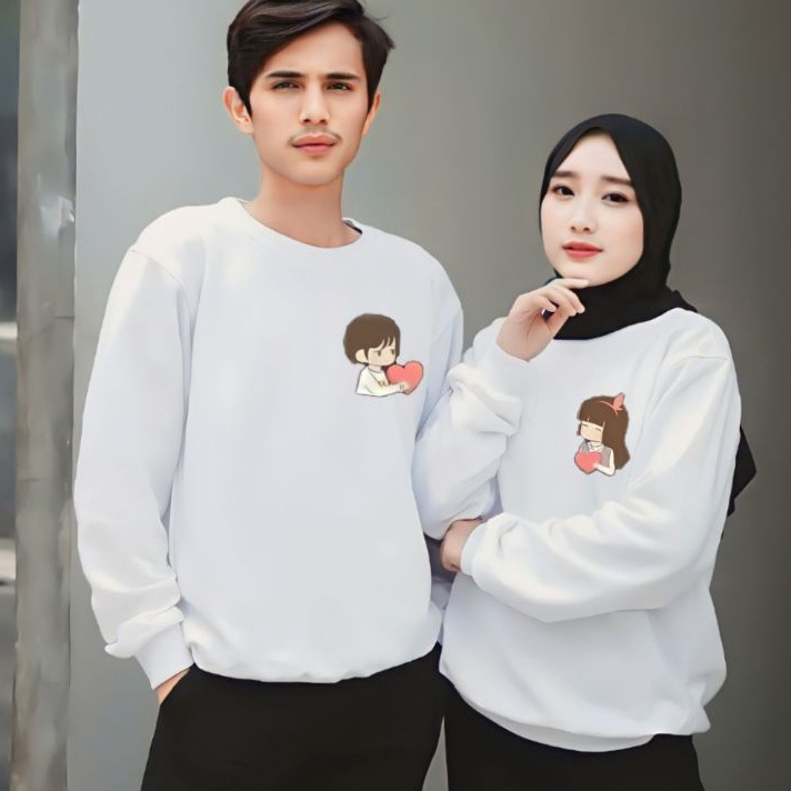 Harga Murah BAJU COUPLE PASANGAN LENGAN PANJANG /sweater couple/Switer couple /Sweater couple cewek 