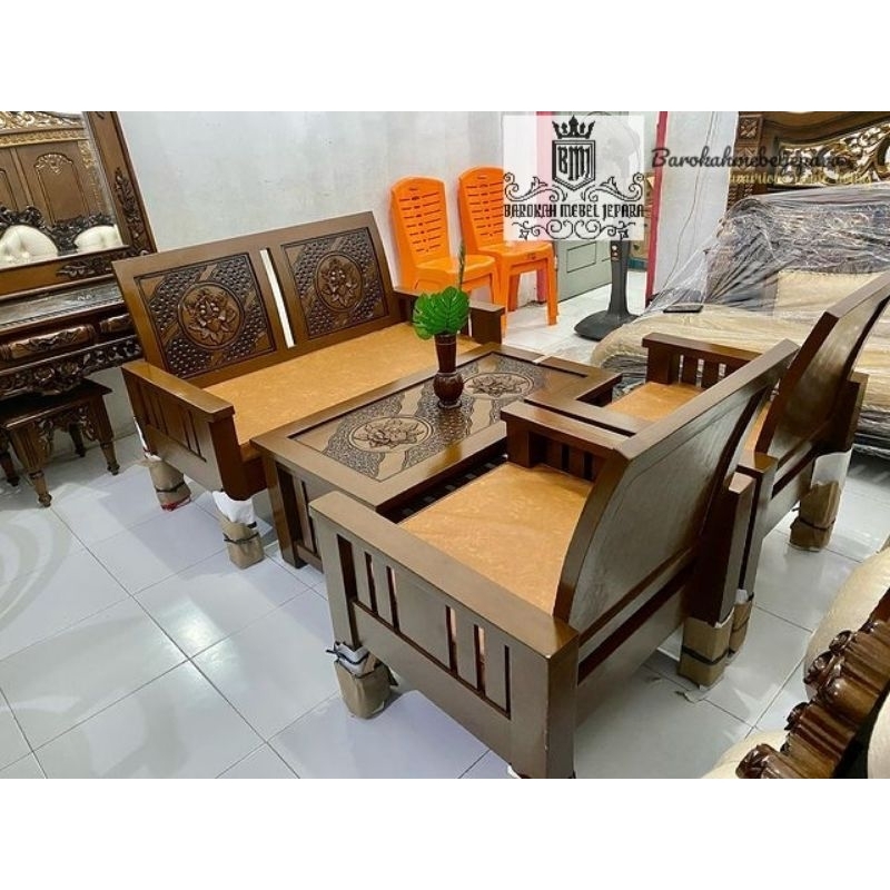Kursi tamu 211 jati ukiran Jepara / Kursi ruang tamu jati