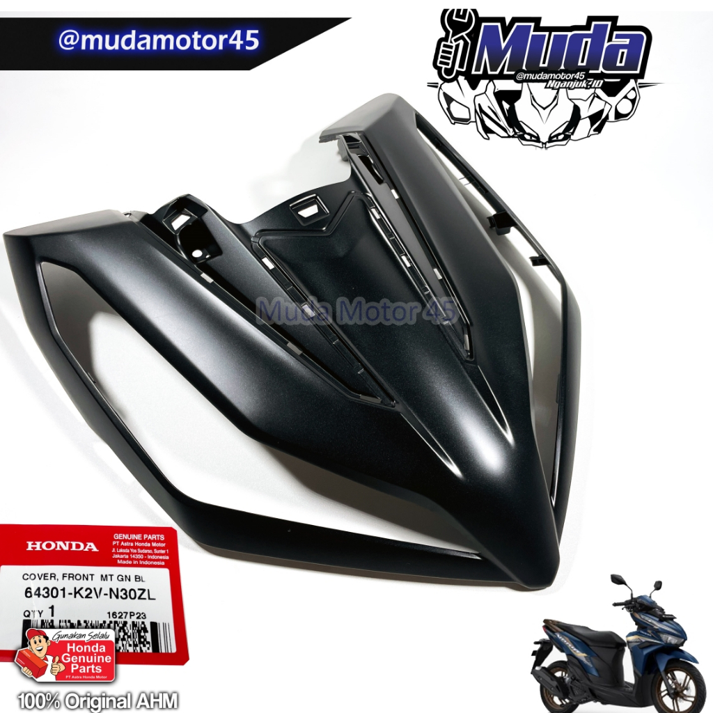 COVER DEPAN VARIO 125 2023 LAMPU 64301-K2V-N30ZL BADONG FAIRING KEDOK TAMENG TEBENG PANEL HITAM MERA