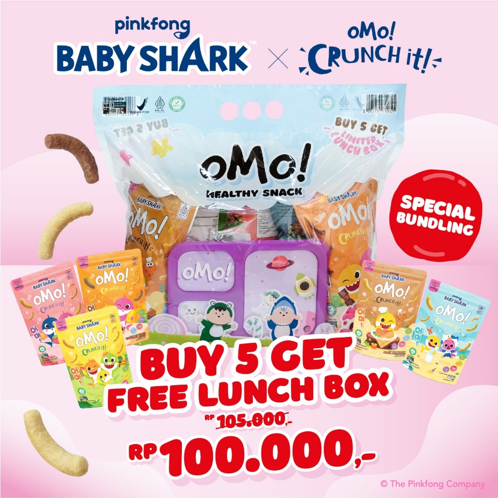 Spesial Bundling OMO! Crunch It Baby Shark FREE Lunch Box Limited Edition