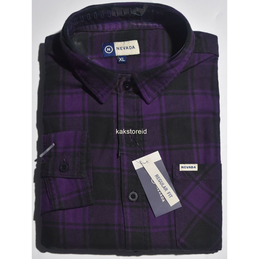 Kemeja Pria NEVADA Lengan Panjang Ungu OWE 235