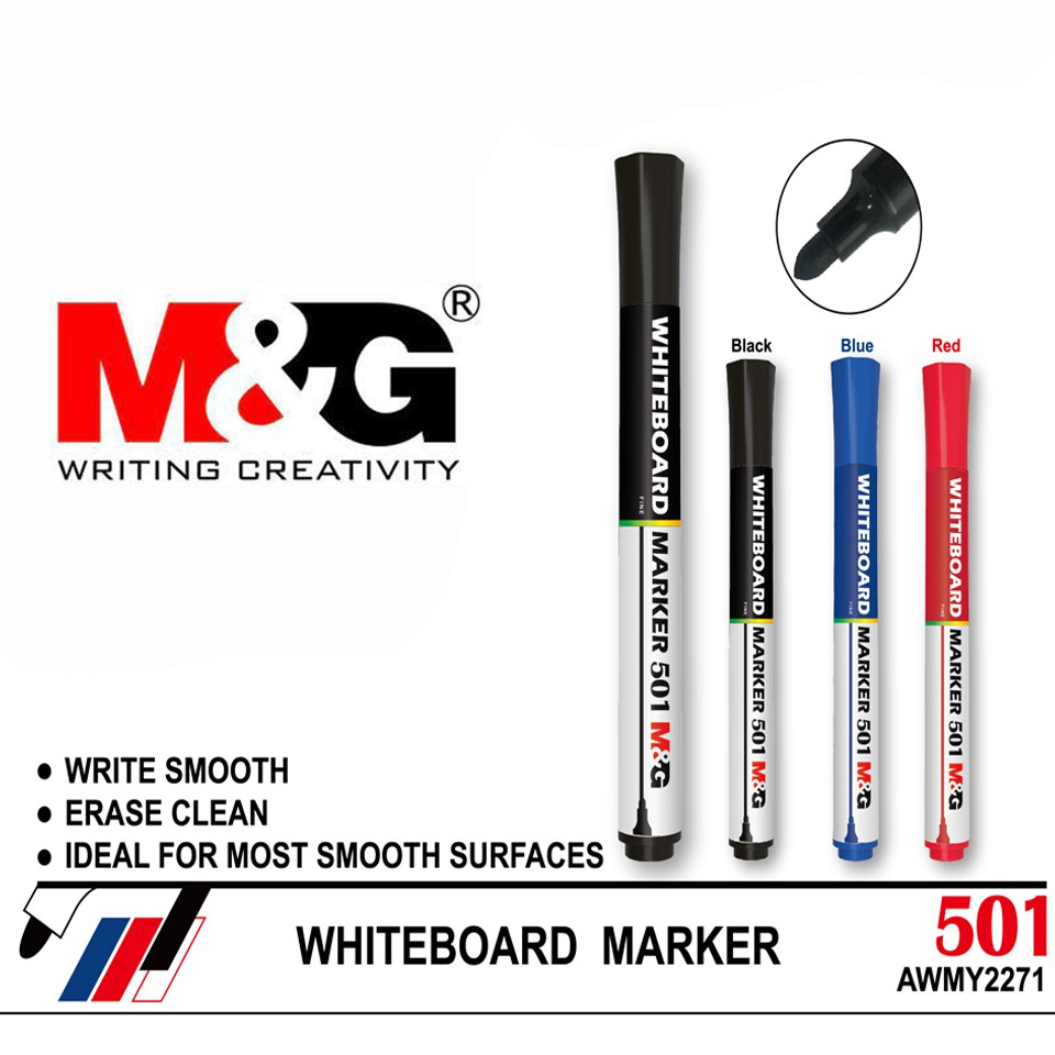 

M & G Spidol Whiteboard Marker 501 Spidol Papan Tulis Mudah Dihapus