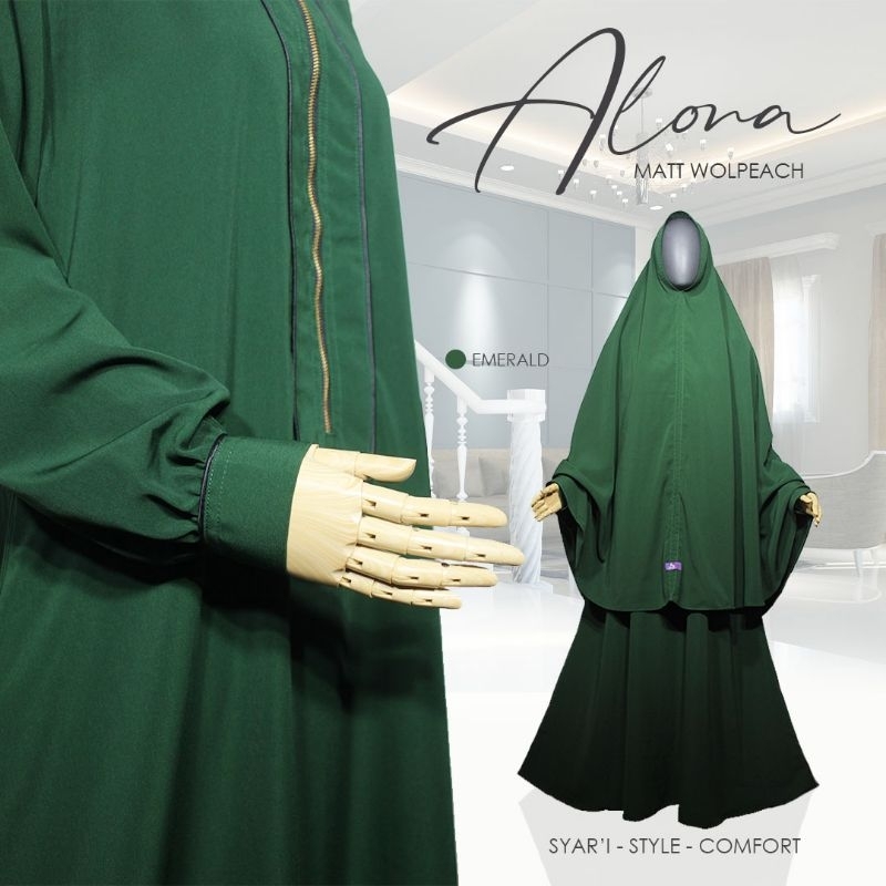 Set Gamis Alona Free cadar bandana Fataya Hijab