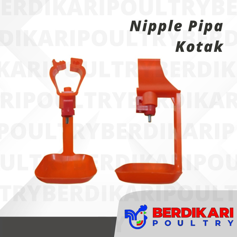 Nipple Broiler Pipa Kotak 1 Set/Nipple/Nipel/Napel - Alat Ternak Kandang Ayam