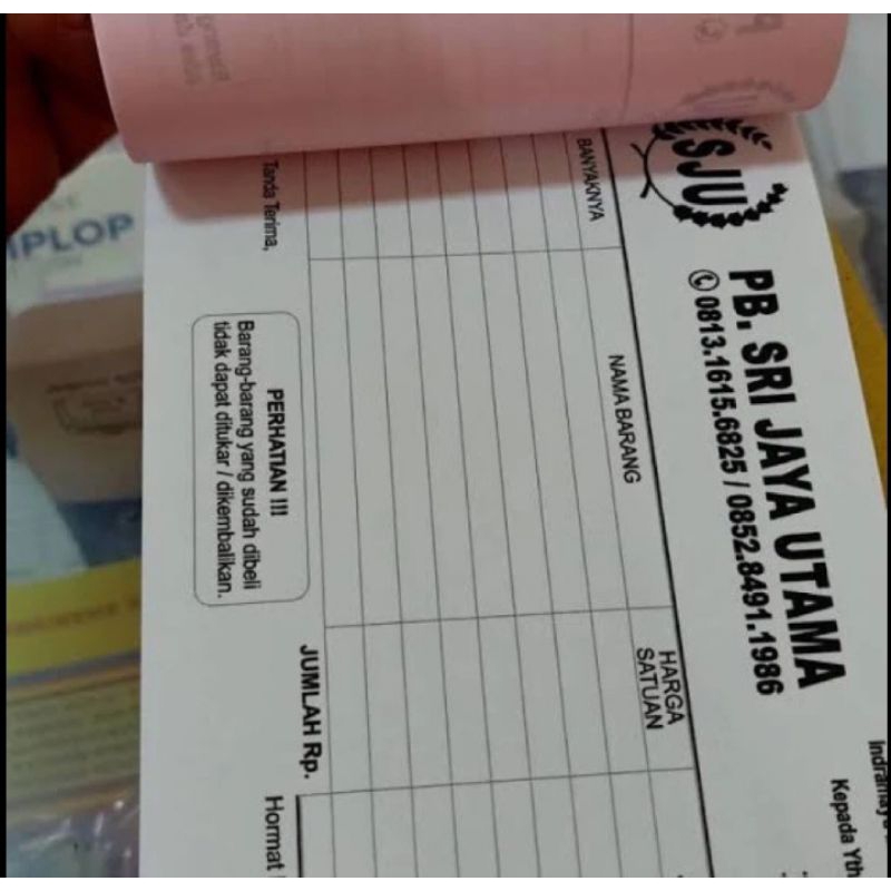 

(10 buku) nota custom 1 ply 10 x10 buram