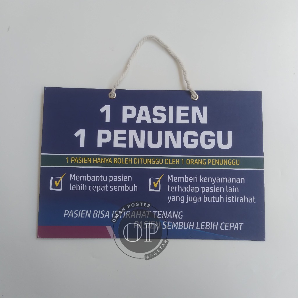 

Hard Poster 1 Pasien 1 Penunggu - Himbauan Penunggu Pasien - Rumah Sakit - Rawat Inap