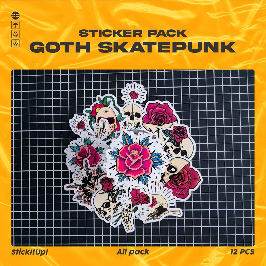 

COD✨ StickItUp Stiker Pack Goth Steampunk Rose Lucu Colorfull Keren Untuk Koper Laptop Skateboard