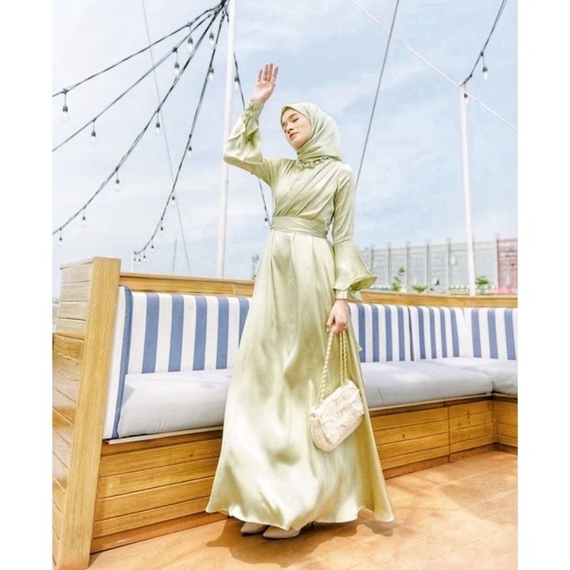 ORIGINAL Gamis Muslimah Amelia / Jasmine Dress / Maxy Tile Dotty Dress Raya Outfit Kondangan Teslia 