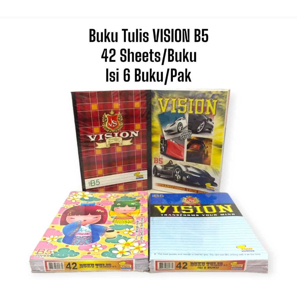

Buku Tulis VISION B5 42 Lembar Isi 6 Buku/Pak