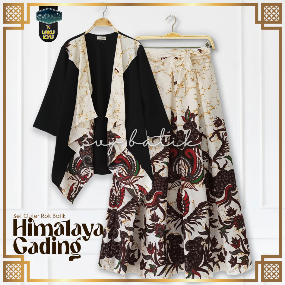 Setelan wanita terbaru batik set rok outer cardigan dewasa katun all size ori solo svj batik