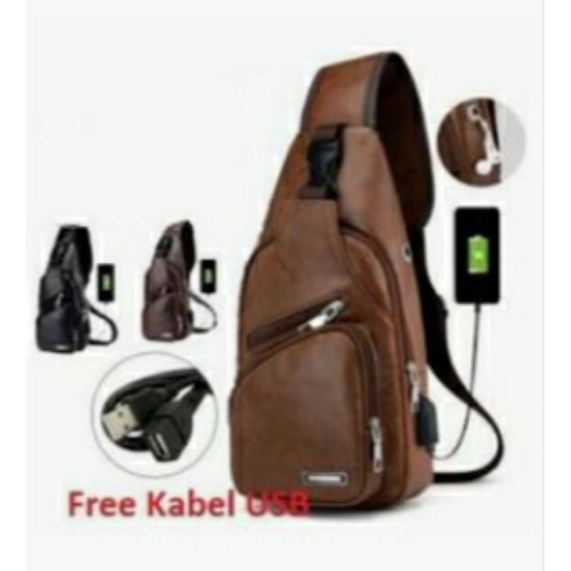 Tas Selempang Pria Kulit Anti Air
