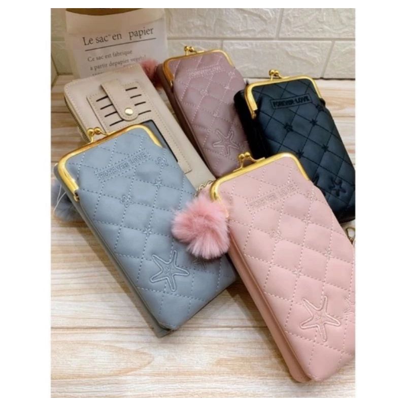 tas dompet selempang bhel resleting tas selempang hp wanita forever young import premium