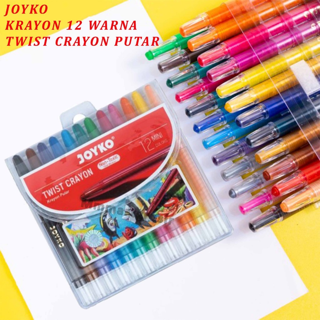 

Joyko / Crayon Putar Mewarnai / Twist Oil Pastel / Krayon 12 Colors
