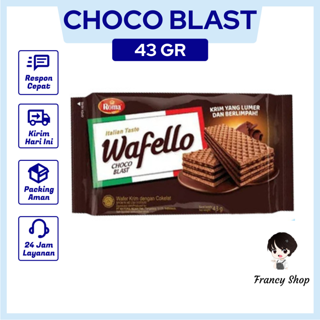 

Wafello Wafer Choco Blast 12x43 Gr 1 Box