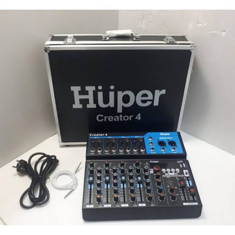 MIXER HUPER CREATOR 4 CHANNEL + HARDCASE MIXER SOUND MIXER HUPER 4 Channel MIXER HUPER ORIGINAL