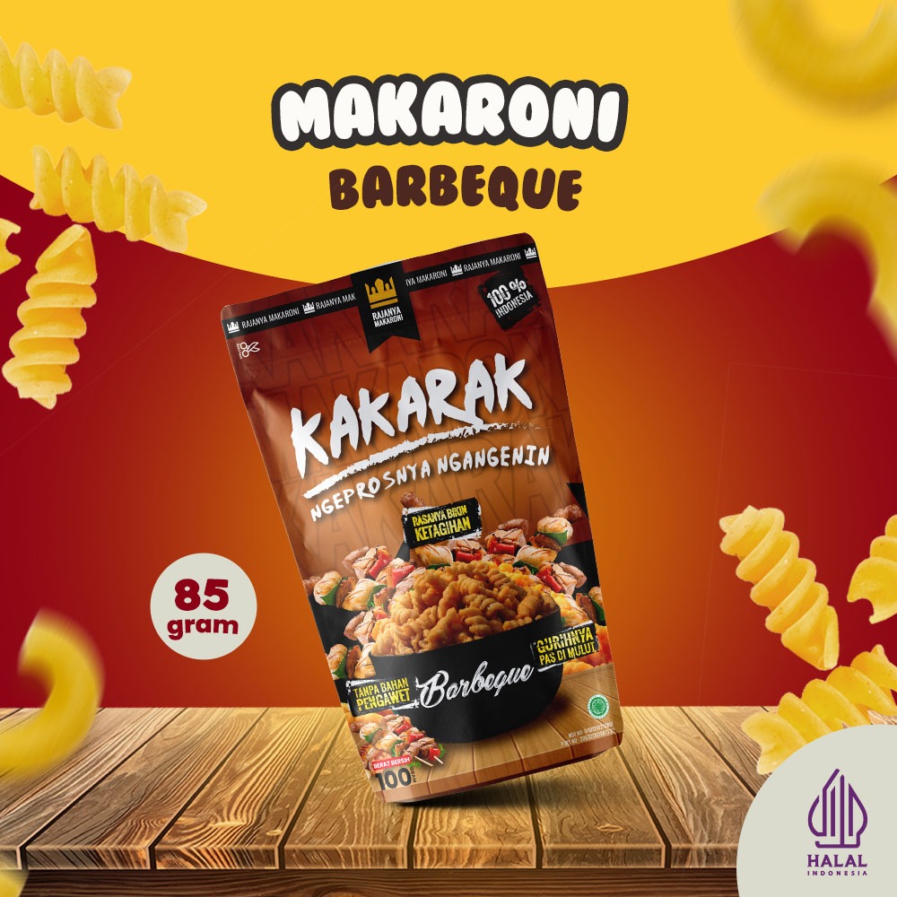 

Kakarak - Makaroni Rasa Barbeque - Cemilan Makaroni Goreng - 85gr