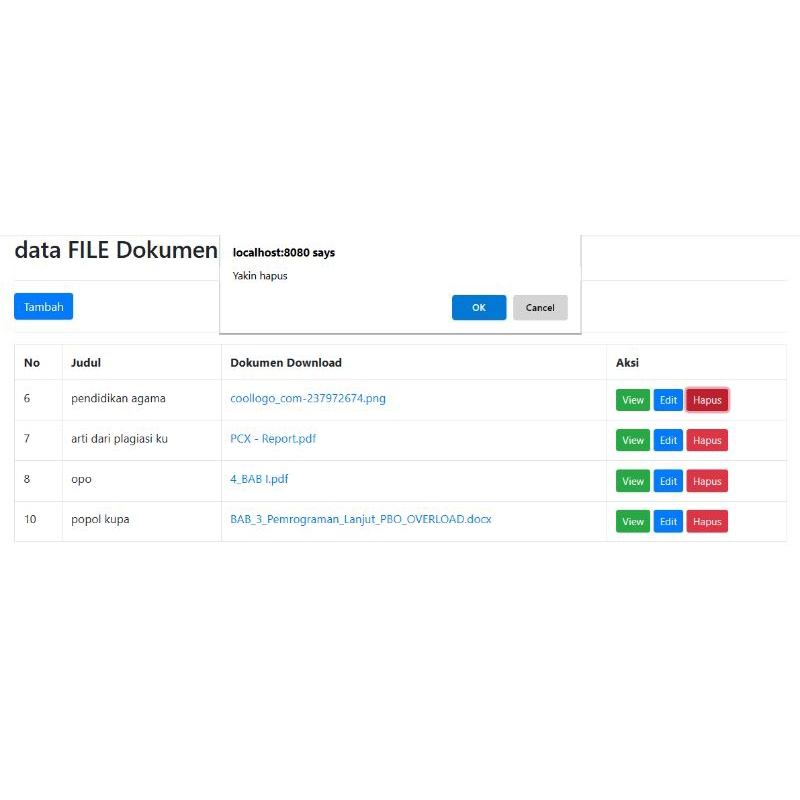 CRUD file upload dokumen Codeigniter 4 baru PHP 8
