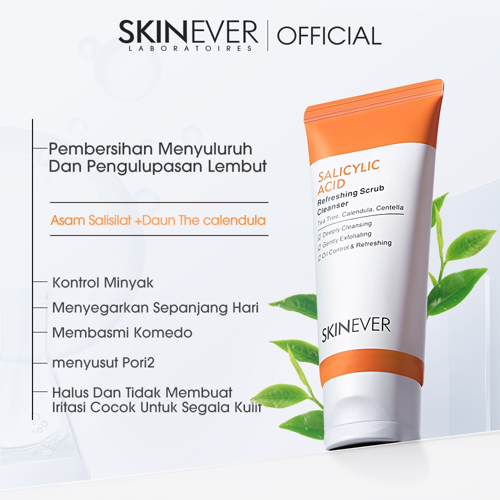 SKINEVER  Pemutih dan Pelembab Facial Wash Cleanser For Sensitive Skin Pembersih Wajah Pencuci Muka Oil Control encerahkan dan Melembabkan Wajah with Ceramide Niacinamide