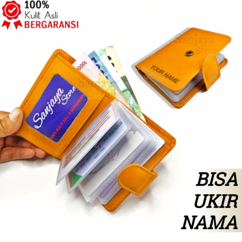 Dompet Kecil Wanita Kulit Sapi Cewek Perempuan Dompet Kartu Kancing