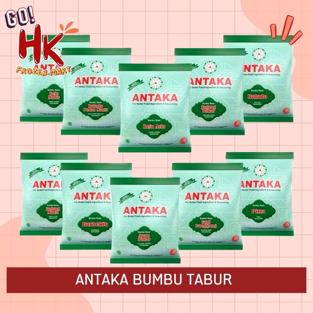 

Antaka Bumbu Tabur 100gr Rasa Balado Barbeque BBQ Jagung Manis Bakar | bumbu kentang HK Frozen Mart