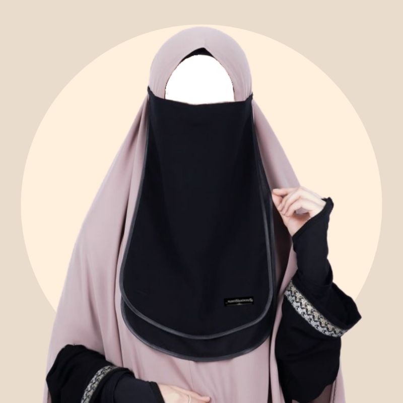 CADAR TALI SIFON 2 LAYER BISBAN HITAM TANPA JAHITAN DIBAWAH MATA