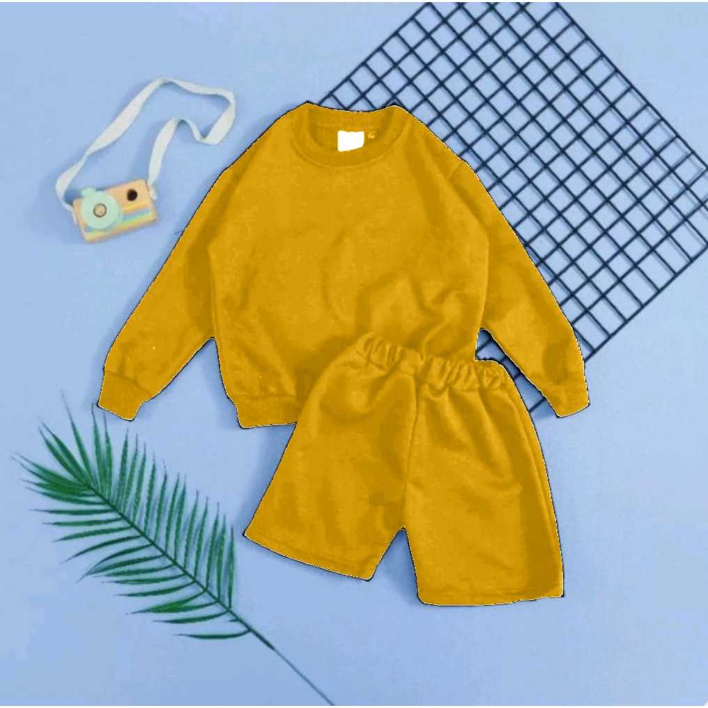 Sweater Set Anak Celana Pendek 1 - 6 Tahun //Setelan Baju Anak Sweater Training Jogger Olahraga Laki