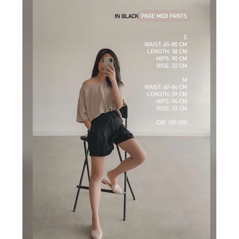 Eunoia page midi pants black S (PL)