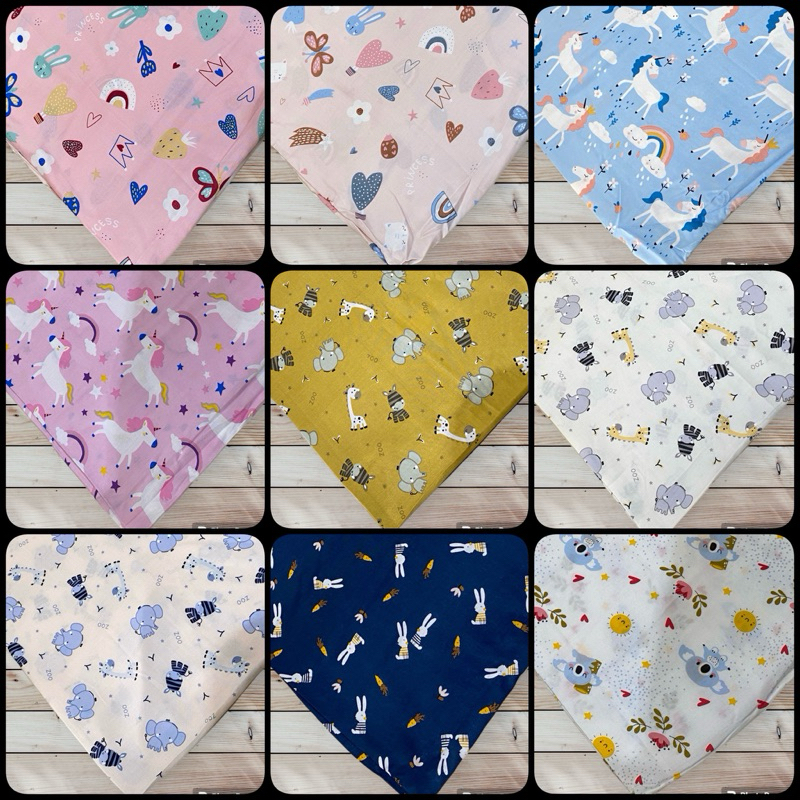 BAHAN KAIN KATUN RAYON/RAYON PREMIUM/RAYON VISCOSE / RAYON MOTIF ANAK ANAK(harga tertera 0,5m)