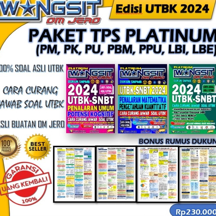 Penawaran Istimewa Menanti Anda [TPS UTBK 2024] Buku Wangsit Om Jero UTBK SNBT 2024 PLATINUM ➶
