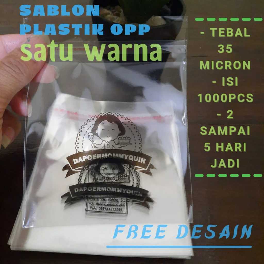 Sablon plastik opp roti/kemasan 10x15 sablon satu warna